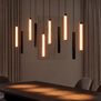 Moderne design hanglamp Clares 10-lichts op balk brons