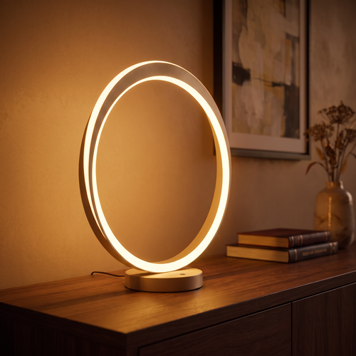 Moderne design tafellamp Camerota 1-lichts brons met 3 lichtkleuren