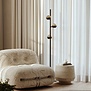 Design moderne vloerlamp Belluno 3-lichts smoke glas zwart