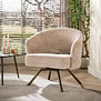 Moderne draaifauteuil Icon stof Monti zand met bruin frame