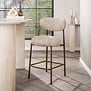 Scandinavische barstoel Tissee Cargo zand met bruin frame