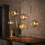 Moderne hanglamp Soraya 9-lichts beige amber glas