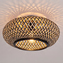 Oosterse design plafondlamp Maze 1-lichts bamboe zwart naturel