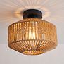 Ibiza stijl plafondlamp Ropex 1-lichts touw crème