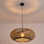Scandinavische hanglamp Maze 1-lichts bamboe beige