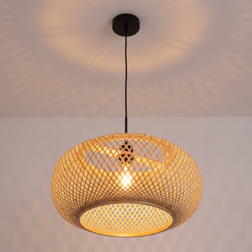 Landelijke hanglamp Maze 1-lichts beige
