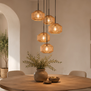 Ibiza Oosterse hanglamp Ropex 5-lichts rond bruin-crème