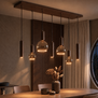 Moderne hanglamp Locarno 7-lichts choco bruin