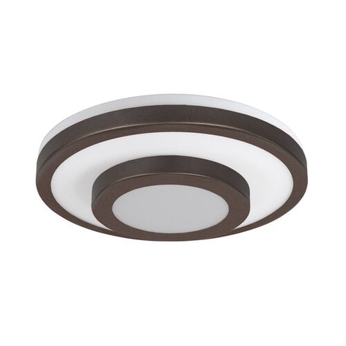 Moderne plafondlamp Master 2-lichts choco bruin met opaal glas