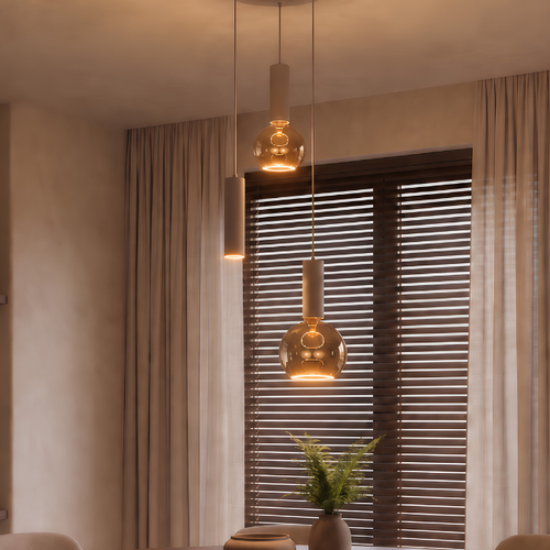 Moderne hanglamp Locarno 3-lichts getrapt zand