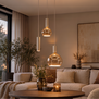 Moderne hanglamp Locarno 3-lichts getrapt zand