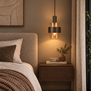 Hotel chique hanglamp Marrone 1-lichts choco met bruin glas