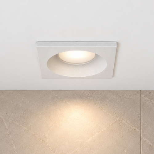 Moderne inbouwspot Loes 1-lichts vierkant wit voor badkamer