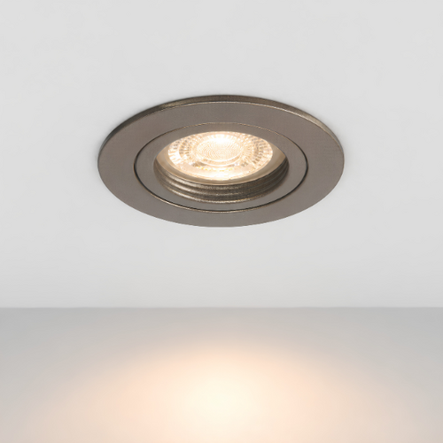 Moderne inbouwspot Tinus choco bruin met ronde afwerking