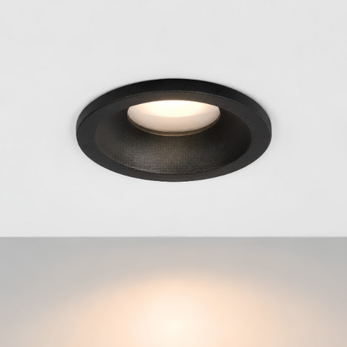 Moderne inbouwspot Loes 1-lichts rond zwart IP44