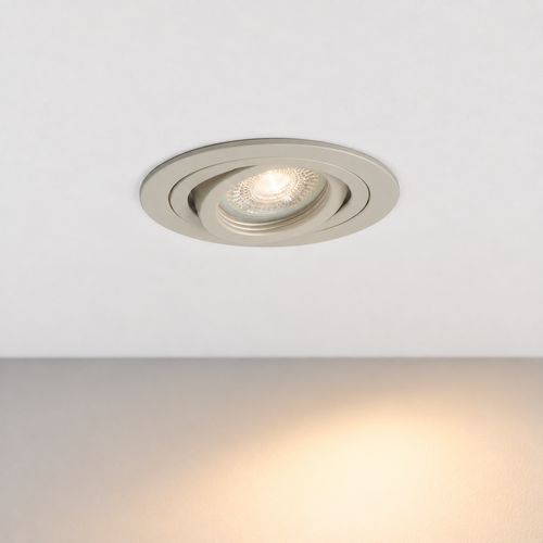 Moderne inbouwspot Tinus 1-lichts kantelbaar zand rond