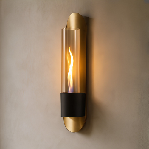 Gouden wandhaard Tenderflame Cycloflame Wall met draaiende vlam