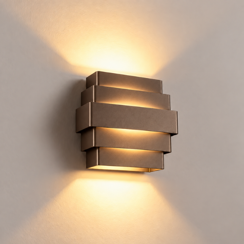 Hotel chique wandlamp Diego choco met dim to warm verlichting