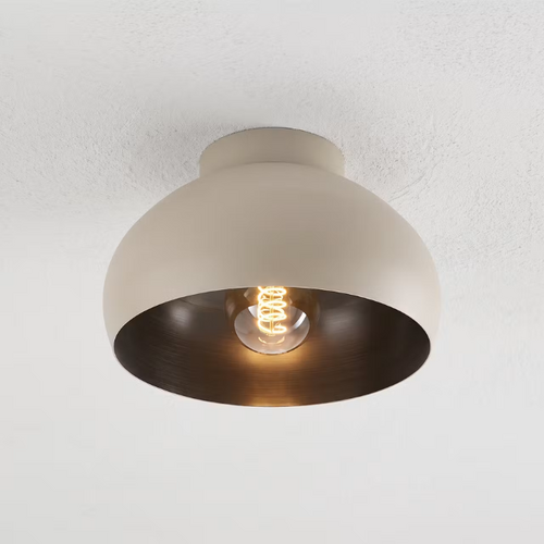 Moderne plafondlamp Mogano 2 1-lichts zand met bronzen binnenzijde