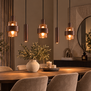 Hotel chique hanglamp Marrone 5-lichts choco met bruin glas en spots