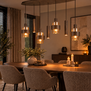 Moderne hotel chique hanglamp Marrone 7-lichts ovaal choco met bruin glas