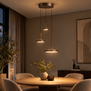 Moderne hanglamp Falcon 3-lichts getrapt choco bruin