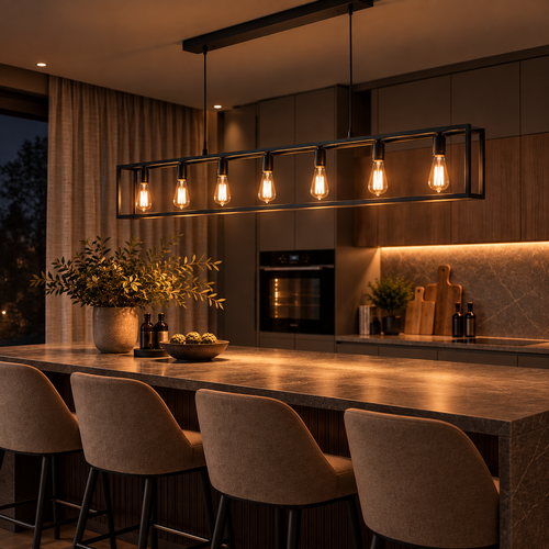 Moderne hanglamp Distesa 7-lichts zwart