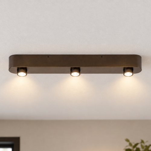 Industriële opbouwspot Bar 3-lichts Sienna brown