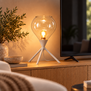 Moderne tafellamp Cambio 1-lichts zand met amber glas