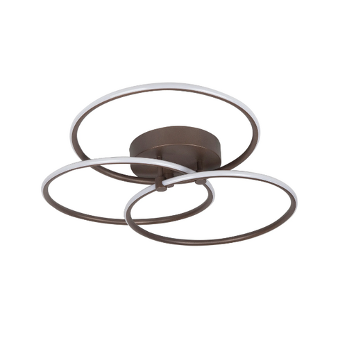 Moderne plafondlamp Circles choco bruin met 3 standendimmer