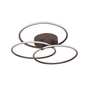 Moderne plafondlamp Circles choco bruin met 3 standendimmer
