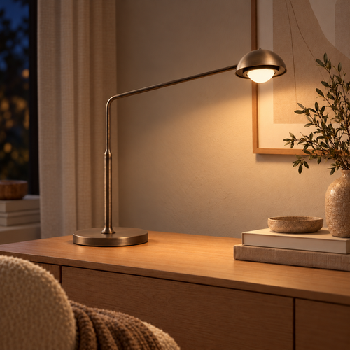 Moderne tafellamp Amy 1-lichts brons met dim to warm