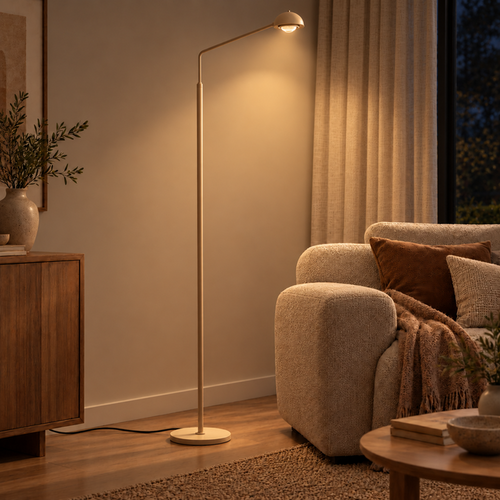 Moderne vloerlamp Amy 1-lichts zand met dim to warm