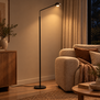 Moderne vloerlamp Amy 1-lichts zwart met dim to warm