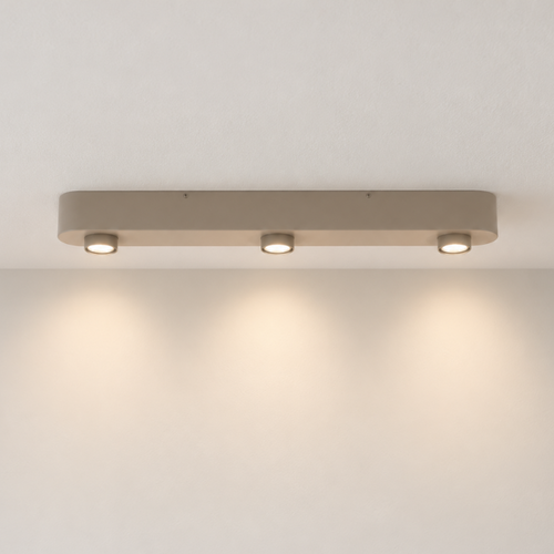 Moderne opbouwspot Bar 3-lichts beige