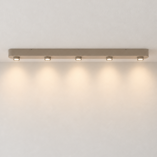 Moderne opbouwspot Bar 5-lichts beige