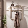 Moderne kapstok Tiyu hoog 14 haken beige met hoedenplank