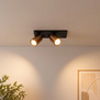 Moderne opbouwspot Peter 2-lichts zwart koffie met richtbare LED-spots