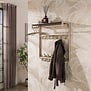 Moderne kapstok Lema hoog 14 haken beige met hoedenplank