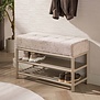 Moderne schoenenbank Lema 86 cm beige met zitkussen