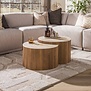 Japandi salontafel Romano set van 2 rond travertin