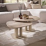 Japandi salontafel Ayla set van 2 driehoekig travertin beige