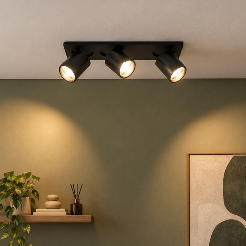Moderne opbouwspot Lieke 3-lichts zwart