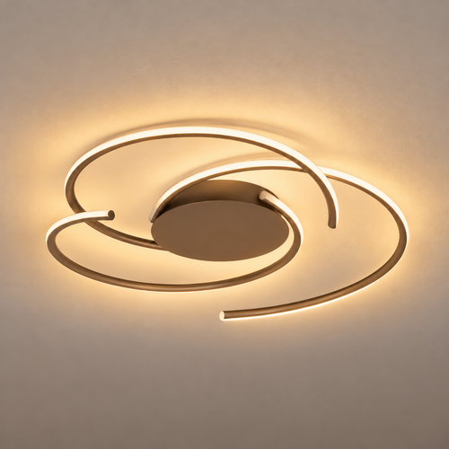 Moderne plafondlamp Reverso choco bruin met 3-stappendimmer