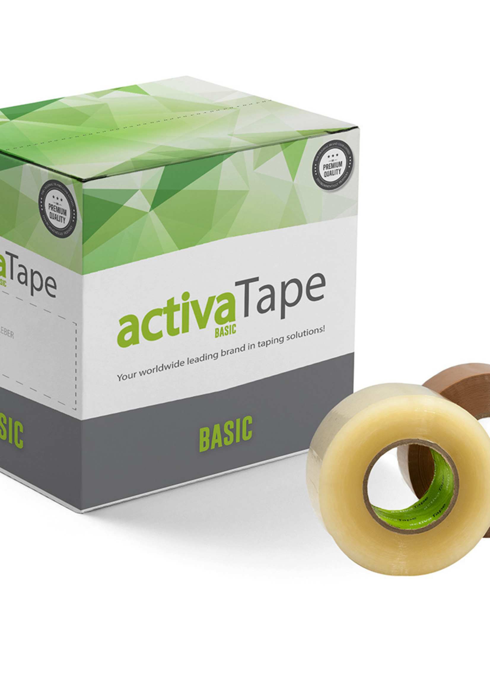 48 mm x 100 mtr (43µ) kwaliteit Basic Tape Activa (36 stuks) Bruin