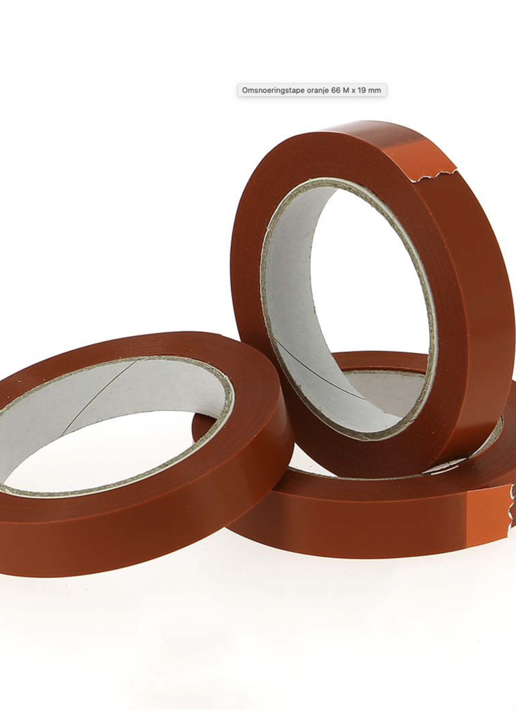 Omsnoeringstape 19 mm x 66 mtr oranje ( 96 stuks)