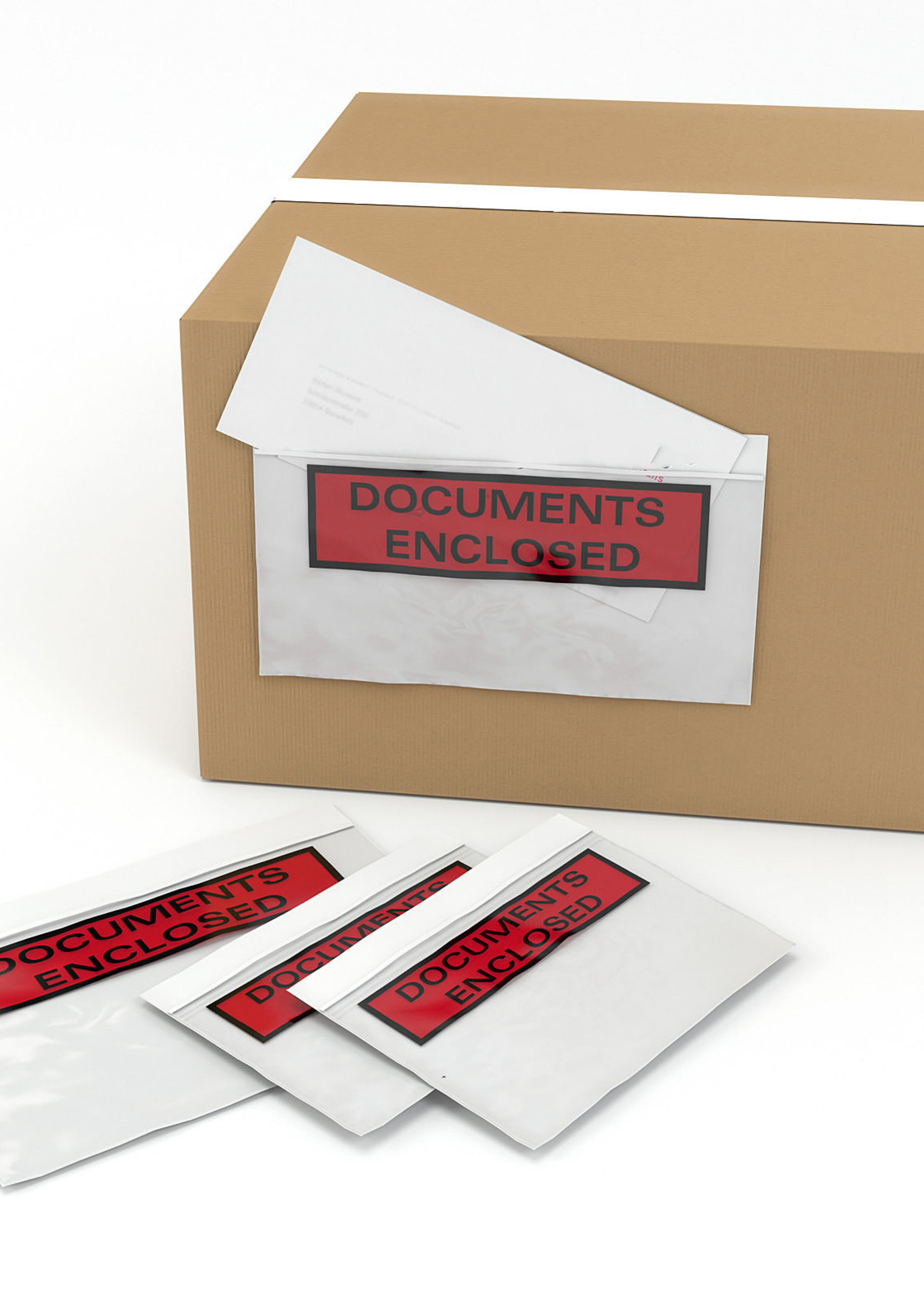 Paklijsten 225 x 160 mm A5, bedrukt Document Enclosed( 1.000 stuks)
