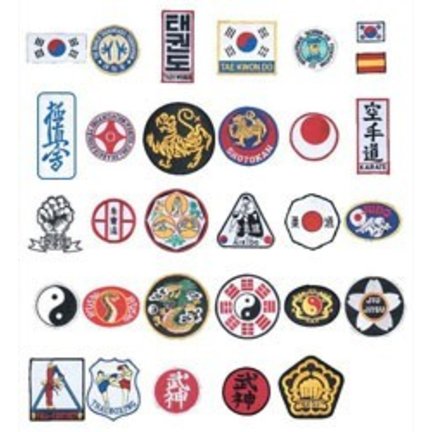 Geborduurde Vechtsport badges