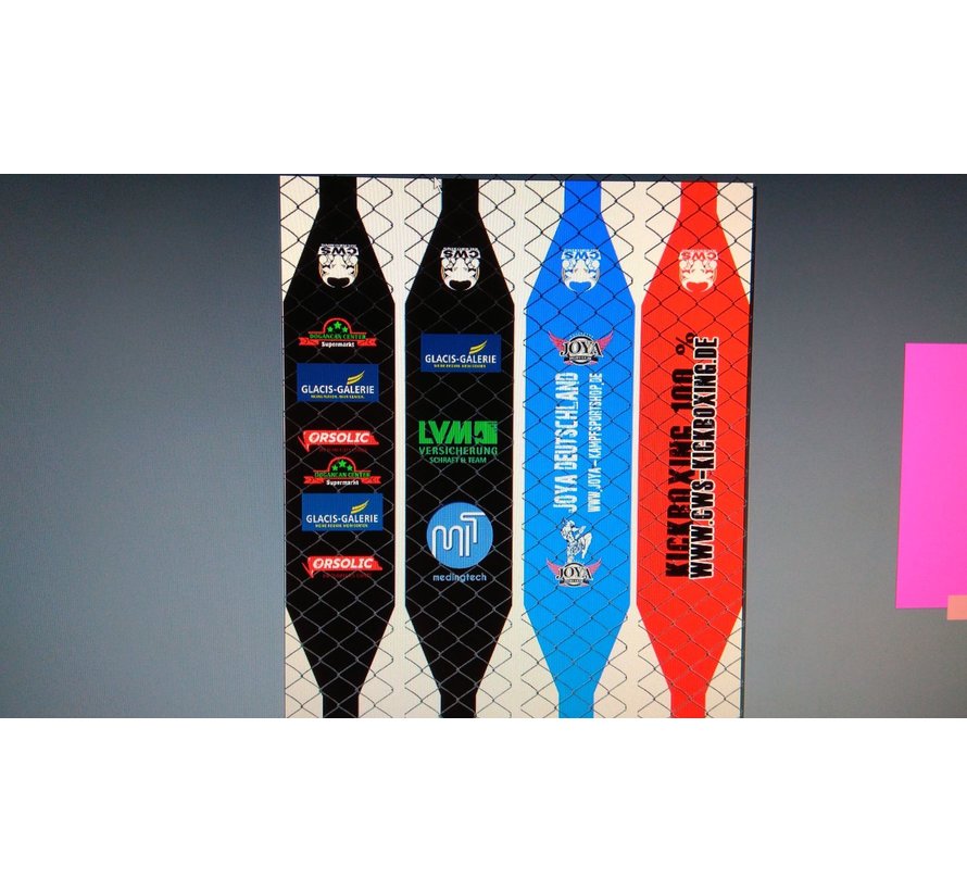 4 x Boksring Hoekkussens bedrukt met logo