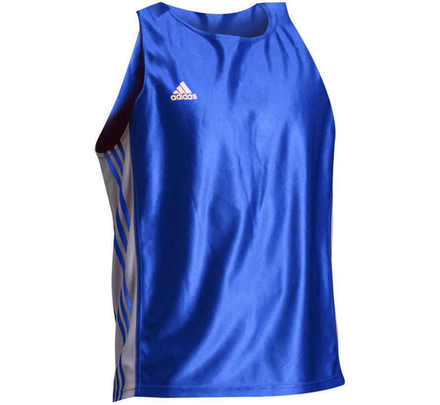 Amateur boks hemd blauw/wit Maat XL